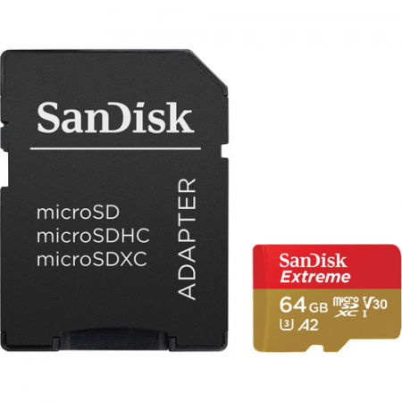 Medii de stocare - Sandisk Card memorie microSD 64GB de 160MB/s V30 microSDXC UHS-I