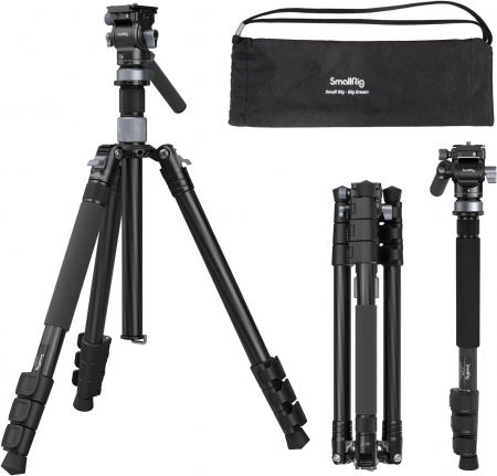 Accesorii camere video - SmallRig 4221 Trepied Video din carbon 2-in1 (se transforma in monopied)