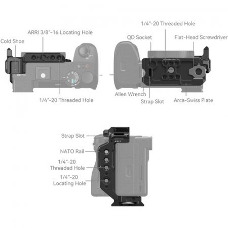 SmallRig 4337 Half Cage pentru Sony Alpha 6700 / 6600 / 6500 / 6400 [2]