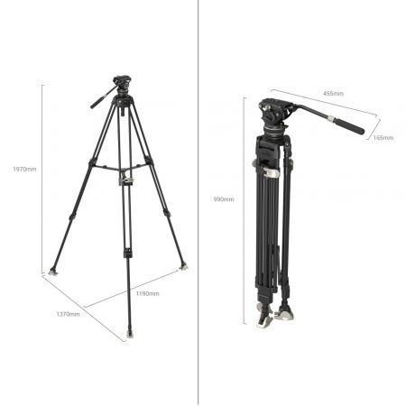 SmallRig AD-100 FreeBlazer Kit trepied video cu cap fluid heavy-duty carbon [2]
