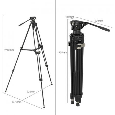 SmallRig AD-80 FreeBlazer Kit trepied video cu cap fluid aluminiu [3]