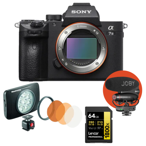 Aparate Foto - Sony A7 III Body Aparat Foto Mirrorless 24MP Full Frame 4K + 3 ani garantie cu LED si card