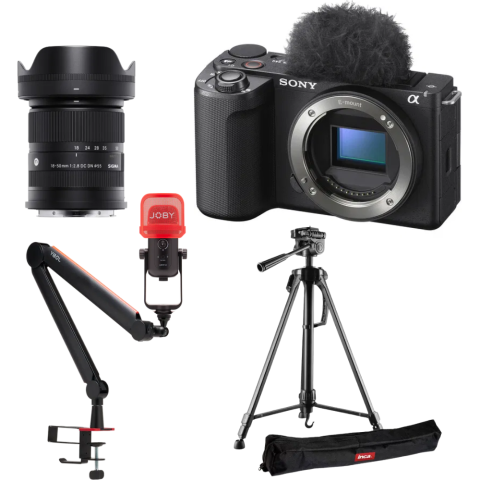 Aparate foto Mirrorless - Sony ZV-E10II kit Podcast cu microfon si brat