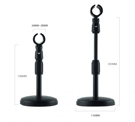 Suport de masa pentru microfon cu baza rotunda si clema [2]
