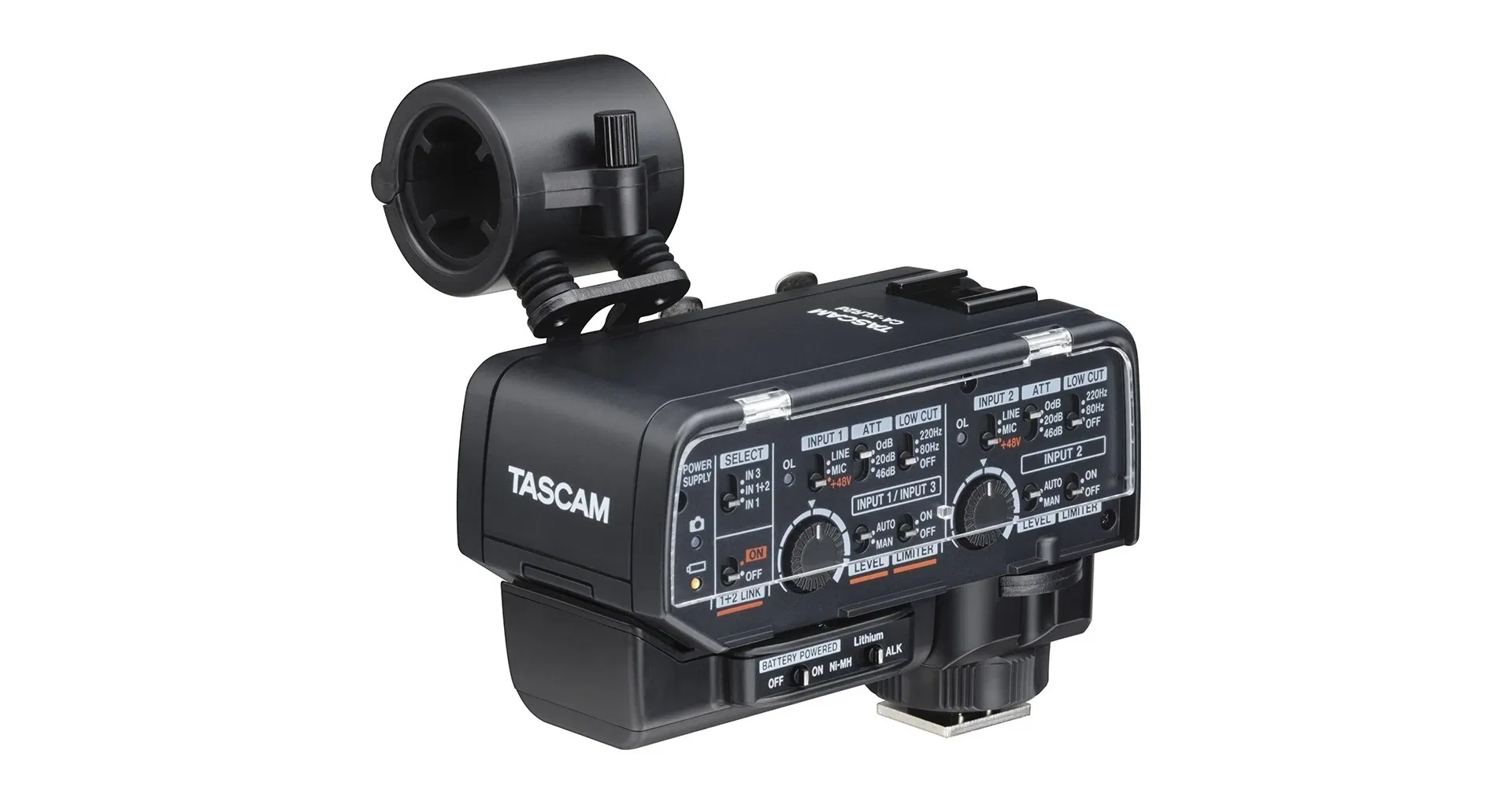 Interfete/mixere audio - TASCAM CA-XLR2D-AN Adaptor microfon XLR pentru camere mirrorles