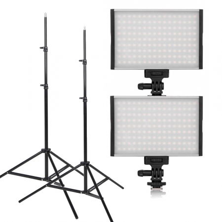 Tolifo PT-15B Set 2 Lampa LED 144 Bicolor cu stativ [0]