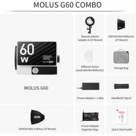 Zhiyun Molus G60 LED 60W 2700-6500K Combo cu stativ [4]