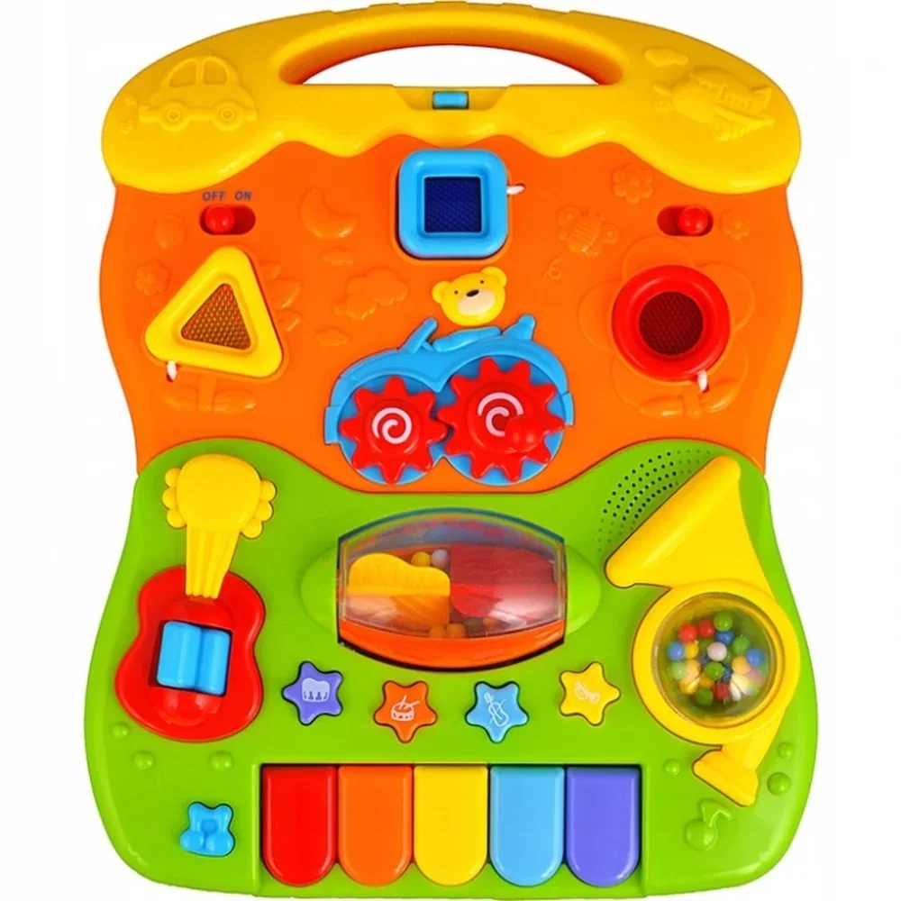 Antemergator 2 in 1 cu diverse activitati si muzica Ricokids - Alb 6 luni+ [3]