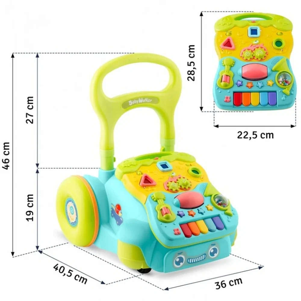 Antemergator 2 in 1 cu diverse activitati si muzica Ricokids - Turcoaz 6 luni+ [8]
