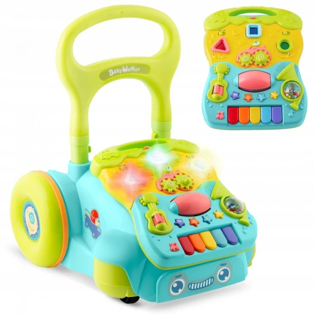 Antemergator 2 in 1 cu diverse activitati si muzica Ricokids - Turcoaz 6 luni+ [1]