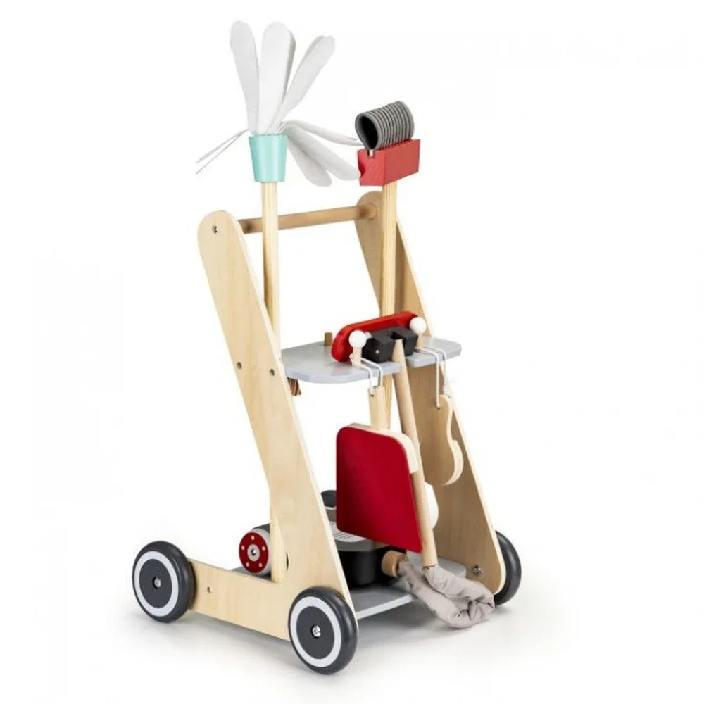 Antemergator din lemn cu aspirator si elemente pentru curatenie Ecotoys [5]