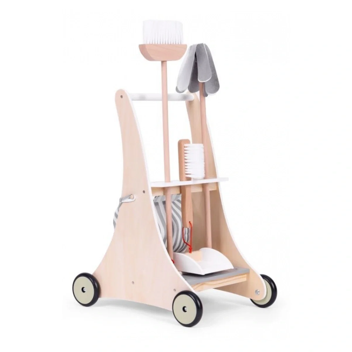 Antemergator din lemn cu aspirator si elemente pentru curatenie Ecotoys 1 an+ [1]
