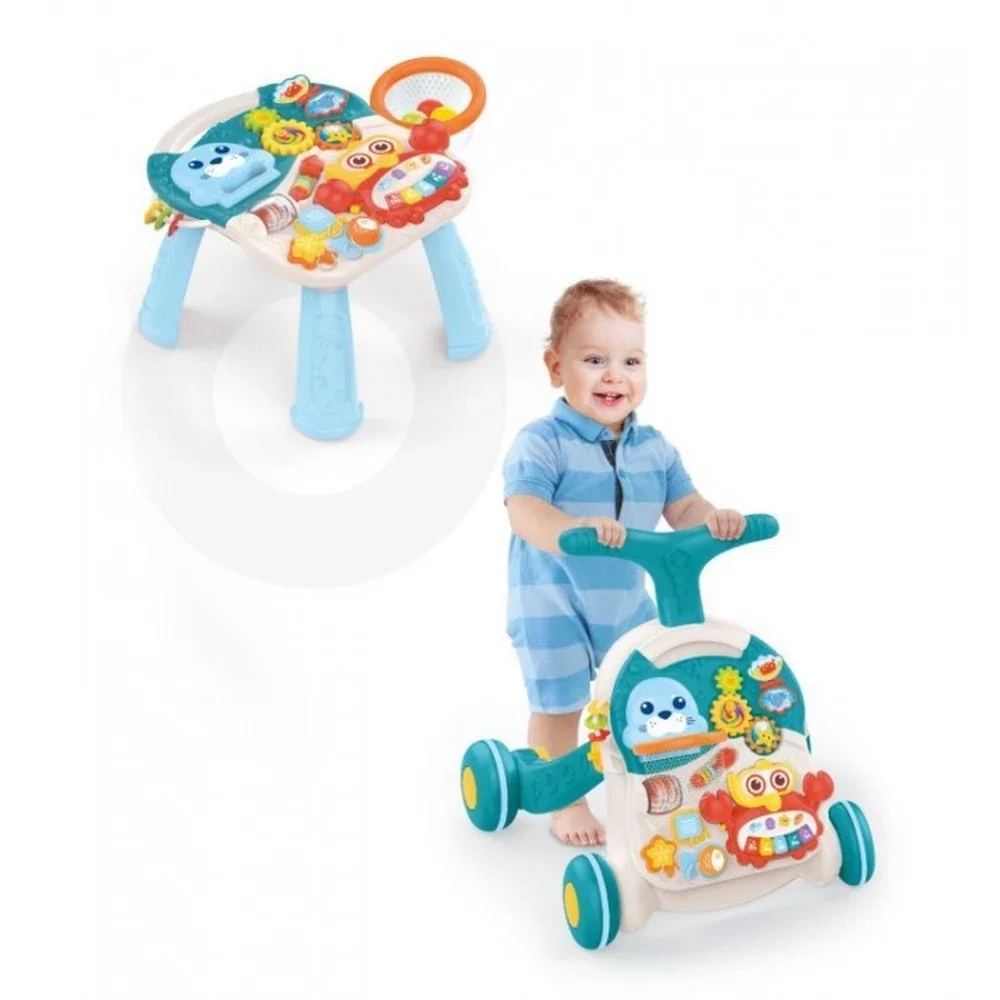Antemergator educational 2 in 1 Huanger - Alb cu albastru 12 luni+ [6]