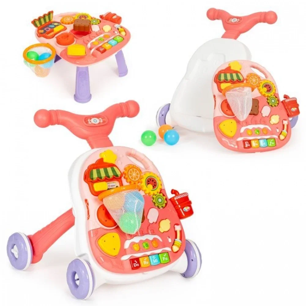 Antemergator educational 2 in 1 Huanger - Alb cu roz 12 luni+ [6]