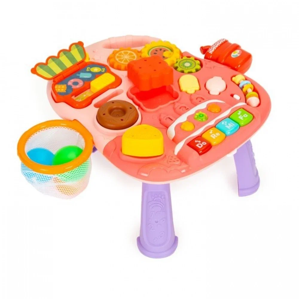 Antemergator educational 4 in 1 (antemergator, masuta, trotineta, bicicleta) Huanger - Roz 12 luni+ [5]