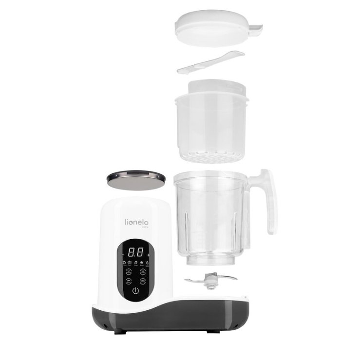 Aparat de gatit, Lionelo, BabyMenu, 5 in 1, Cu gatire la abur, dezghetare, amestecare, incalzire, sterilizare, Cu recipient din tritan, Alb [17]