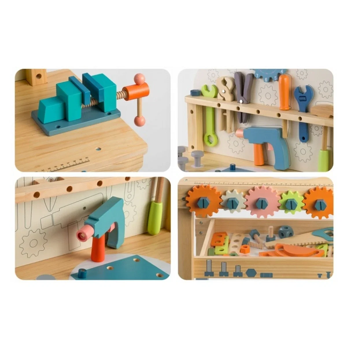 Atelier de lucru din lemn cu accesorii incluse, 60 x 30 x 75.5 cm, Ricokids 3 ani+ [5]