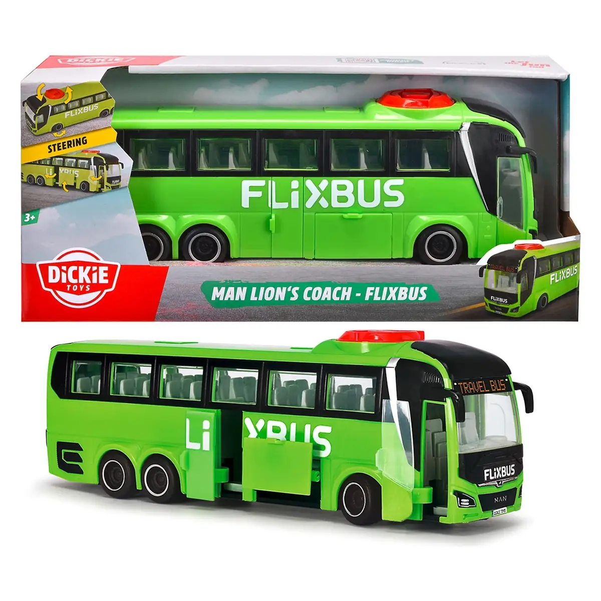 Autobuz Dickie Toys MAN Lion's Coach 26,5 cm Flixbus verde 3 ani + [7]