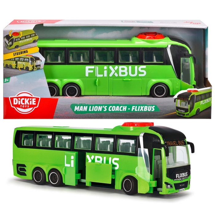 Autobuz Dickie Toys MAN Lion's Coach 26,5 cm Flixbus verde 3 ani + [7]