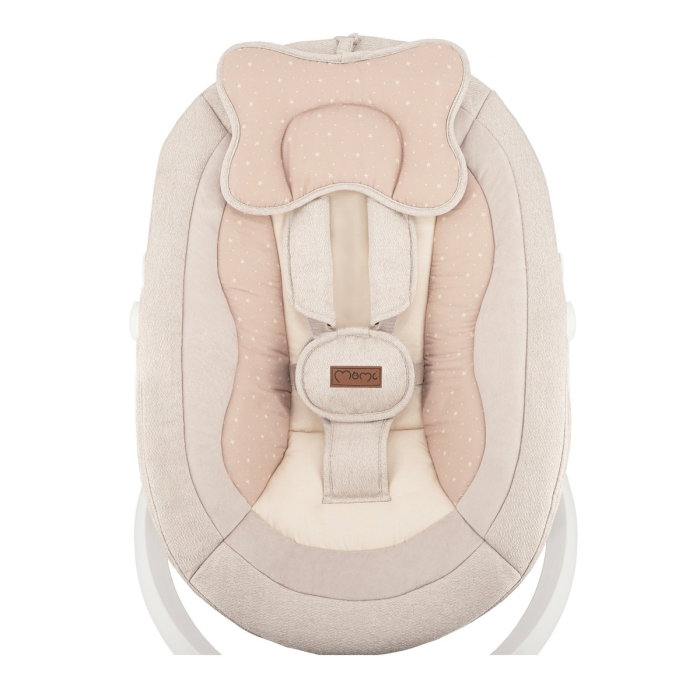 Balansoar electric pentru bebelusi cu sezut rotativ 360 grade , Momi Pearl - Beige [6]