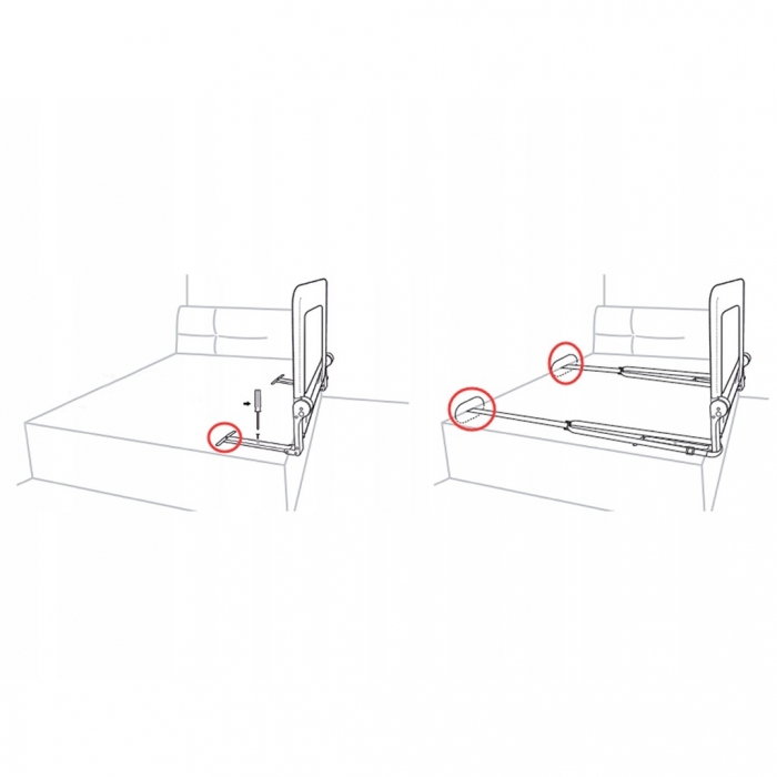 Bariera de protectie pentru pat 180 x 35 x 42 cm Nukido - Gri [5]