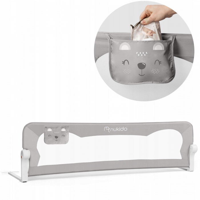 Bariera de protectie pentru pat 180 x 35 x 42 cm Nukido - Gri [1]