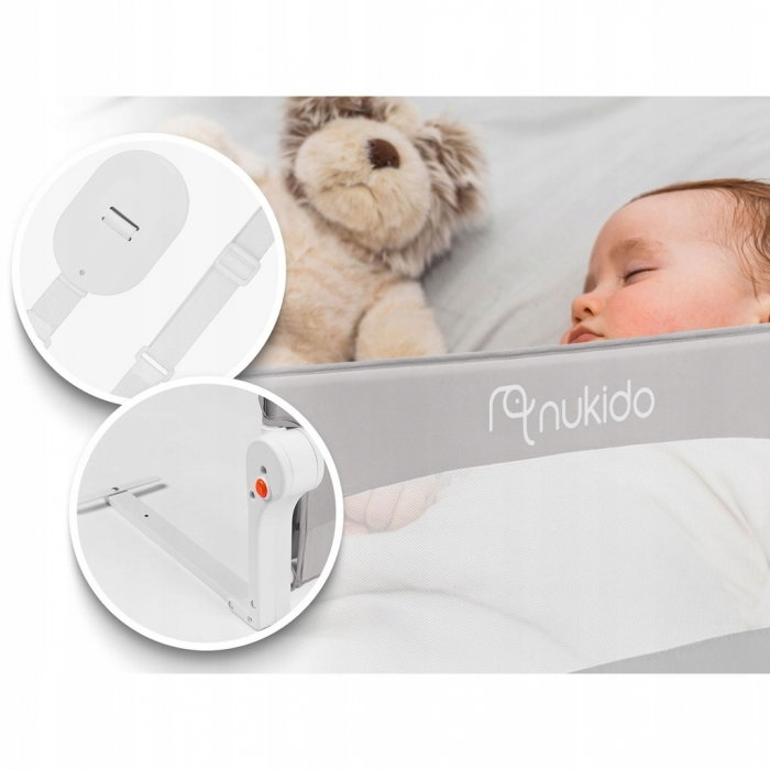 Bariera de protectie pentru pat 180 x 35 x 42 cm Nukido - Gri [6]