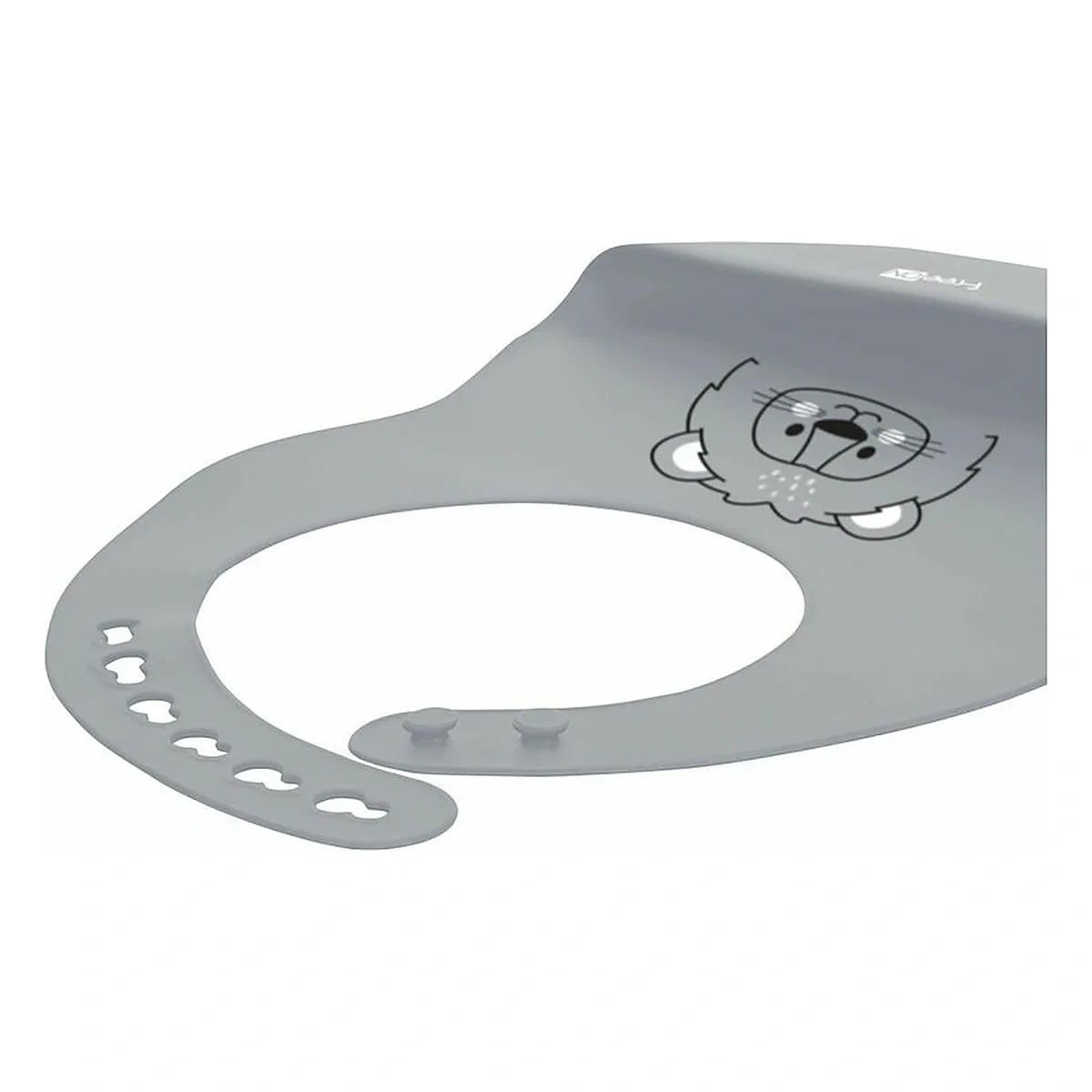 Baveta, FreeON, Moale, Din silicon, Fara BPA, Cu buzunar, 31 x 24 cm, Lion Grey 6 luni [4]