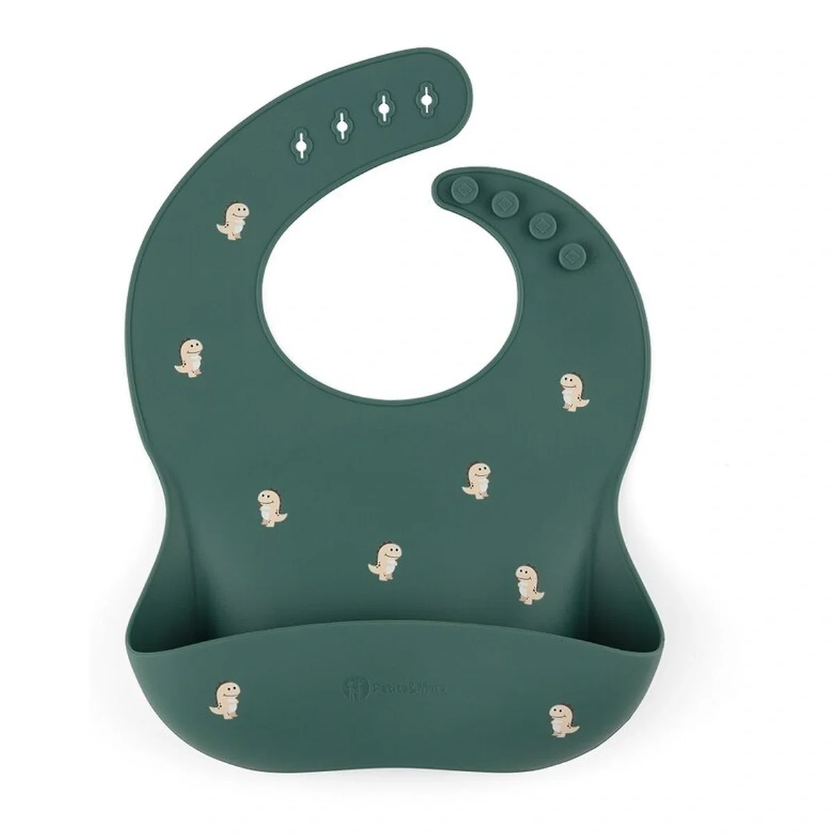 Baveta moale Take&Match, Reglabil, Cu buzunar colector, Silicon, Fara BPA, 6 luni+ Verde* Petite&Mars [1]