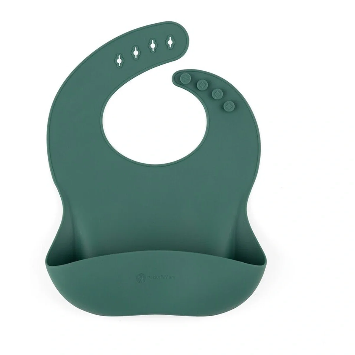 Baveta moale Take&Match, Reglabil, Cu buzunar colector, Silicon, Fara BPA, 6 luni+ Verde Petite&Mars [1]