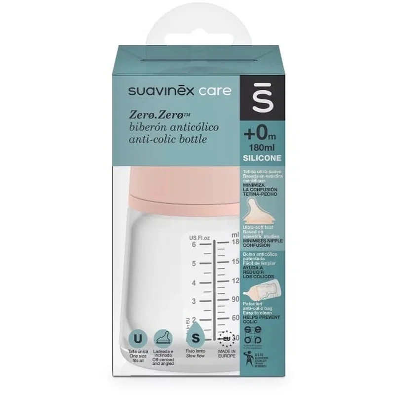 Biberon cu debit lent Zero Zero 180 ml Suavinex [1]