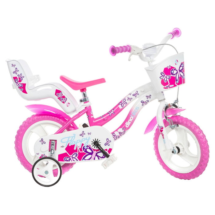 Bicicleta copii 12 inch Dino Bikes Flappy - roz, 3-5 ani [1]