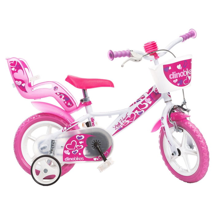 Bicicleta copii Dino Bikes 12' Little Heart alb si roz 3-5 ani [1]