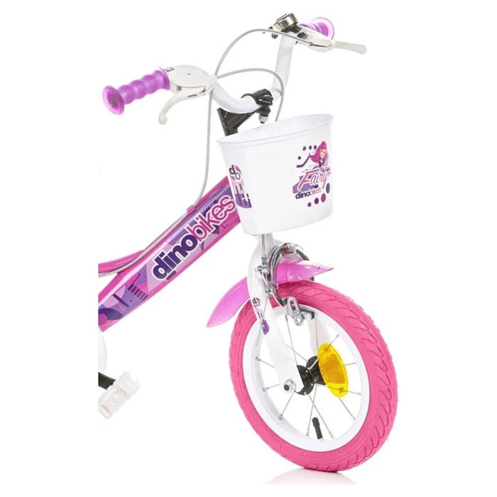 Bicicleta copii 12", 3-5 ani, Dino Bikes roz [2]