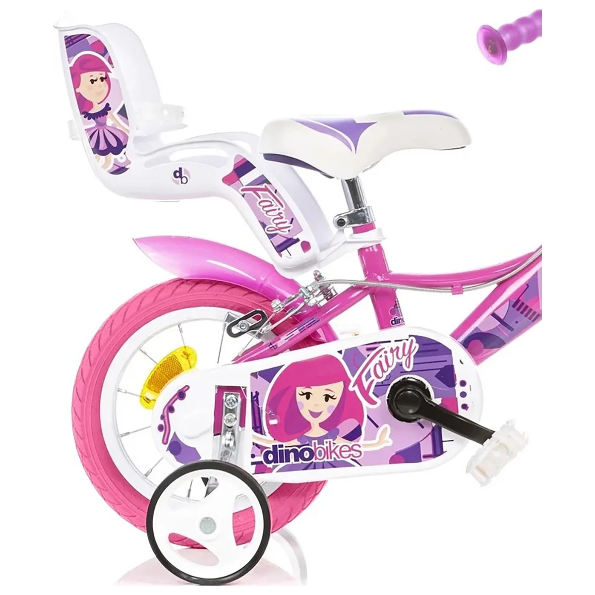 Bicicleta copii 12", 3-5 ani, Dino Bikes roz [3]