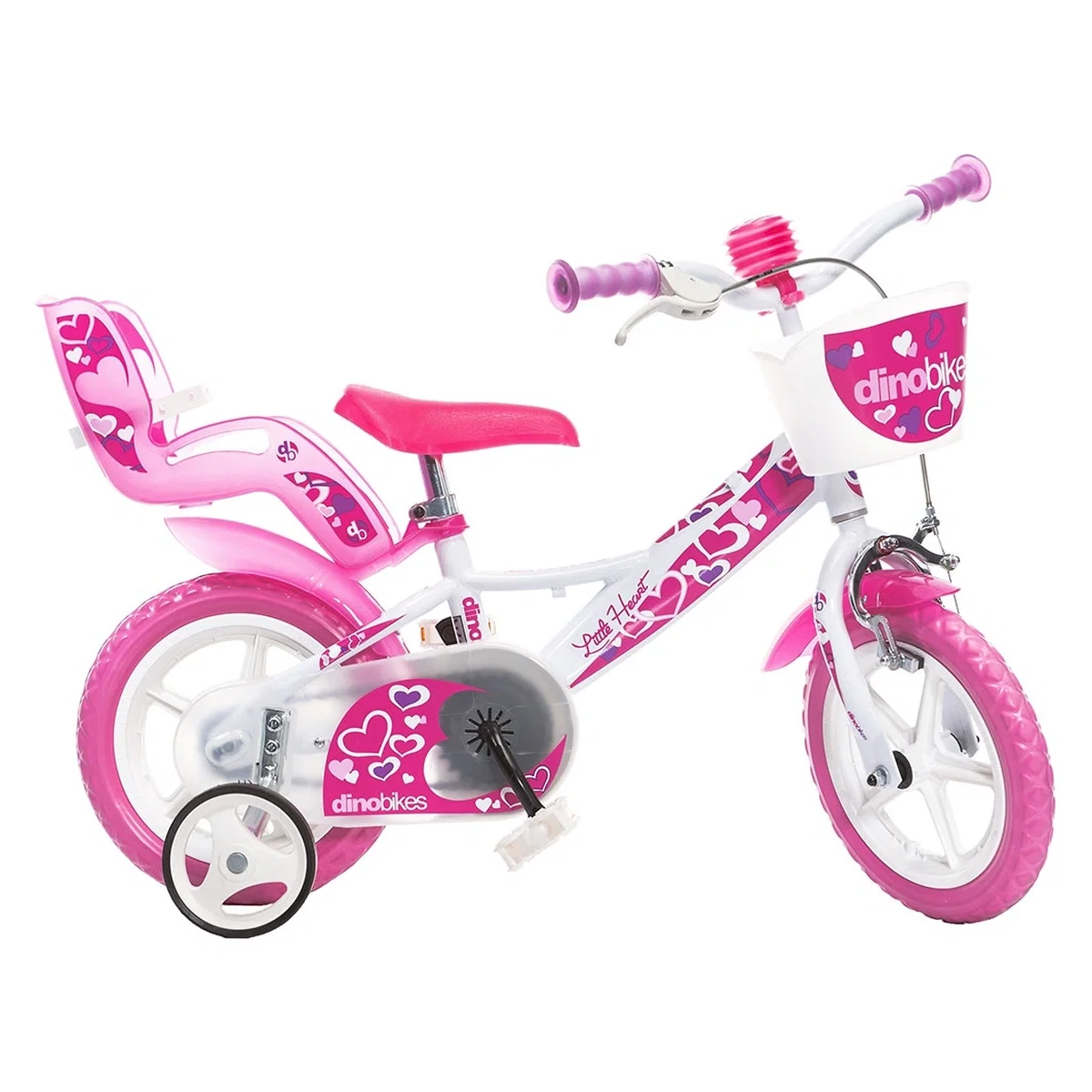 Bicicleta copii Dino Bikes 12' Little Heart alb si roz 3-5 ani [1]