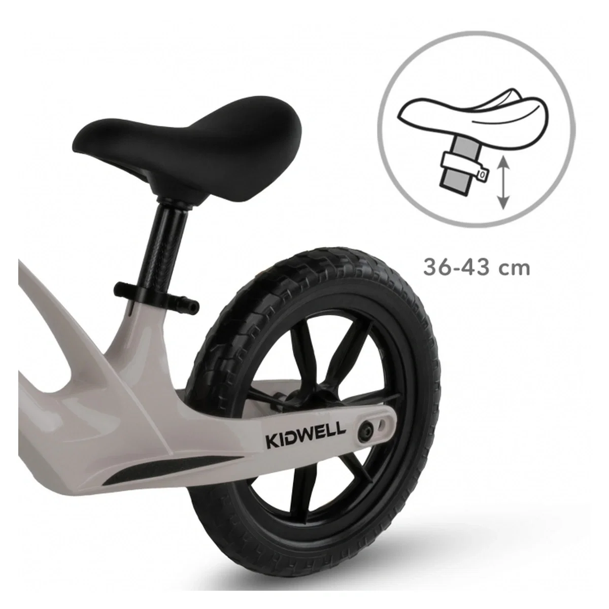 Bicicleta fara pedale, cadru magneziu, roti EVA, Kidwell VITO - Gri 2 ani+ [5]