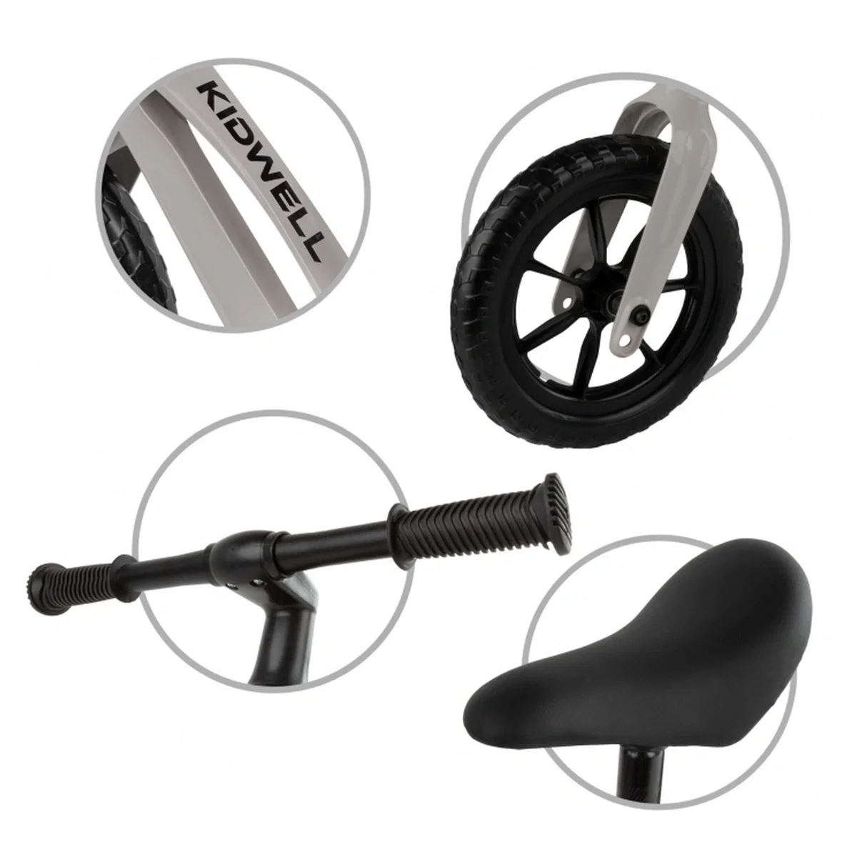 Bicicleta fara pedale, cadru magneziu, roti EVA, Kidwell VITO - Gri 2 ani+ [4]