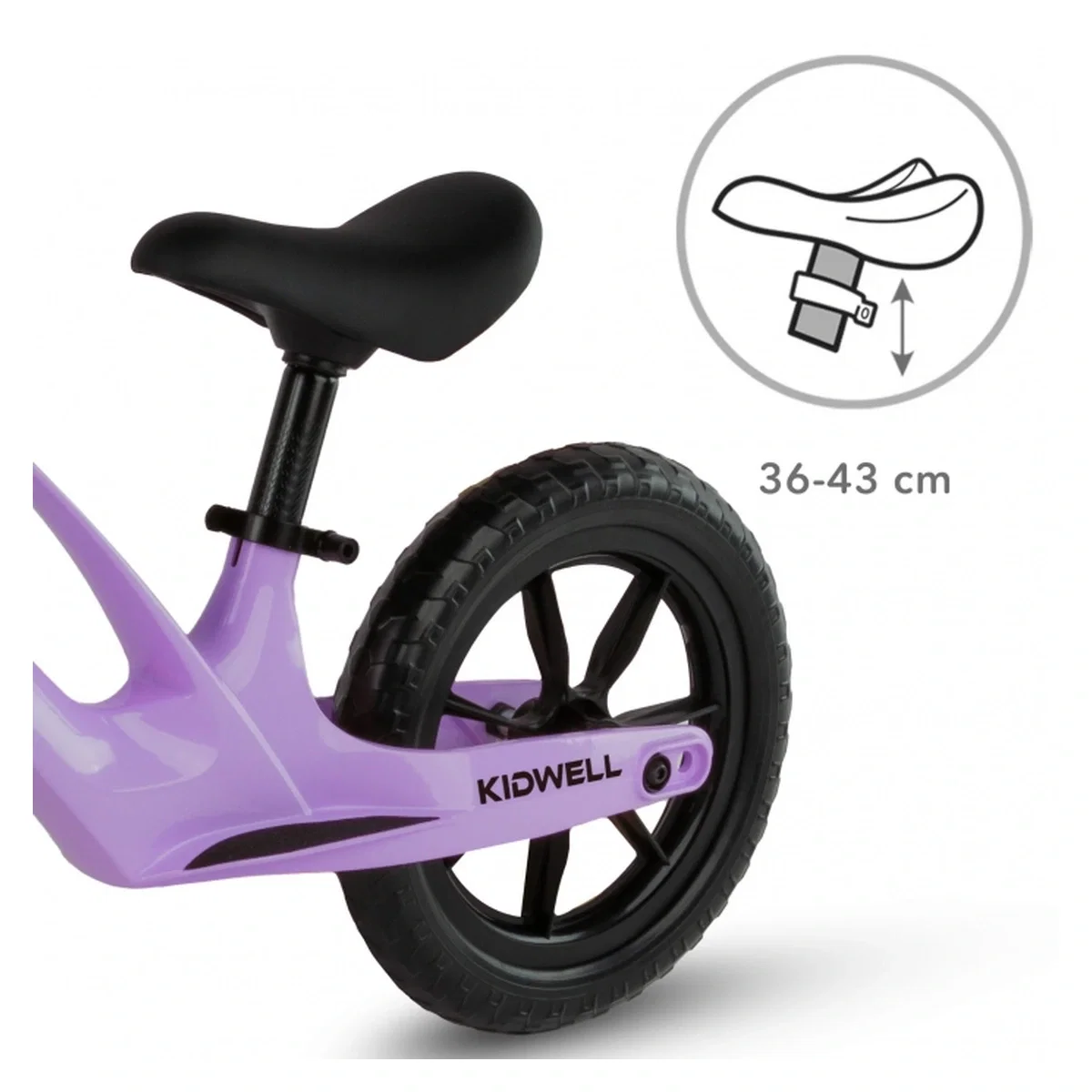 Bicicleta fara pedale, cadru magneziu, roti EVA, Kidwell VITO - Violet 2 ani+ [5]