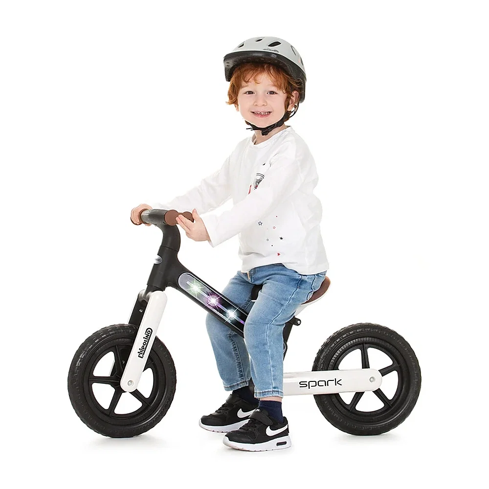 Bicicleta fara pedale Chipolino Spark, Black white 3 ani [4]