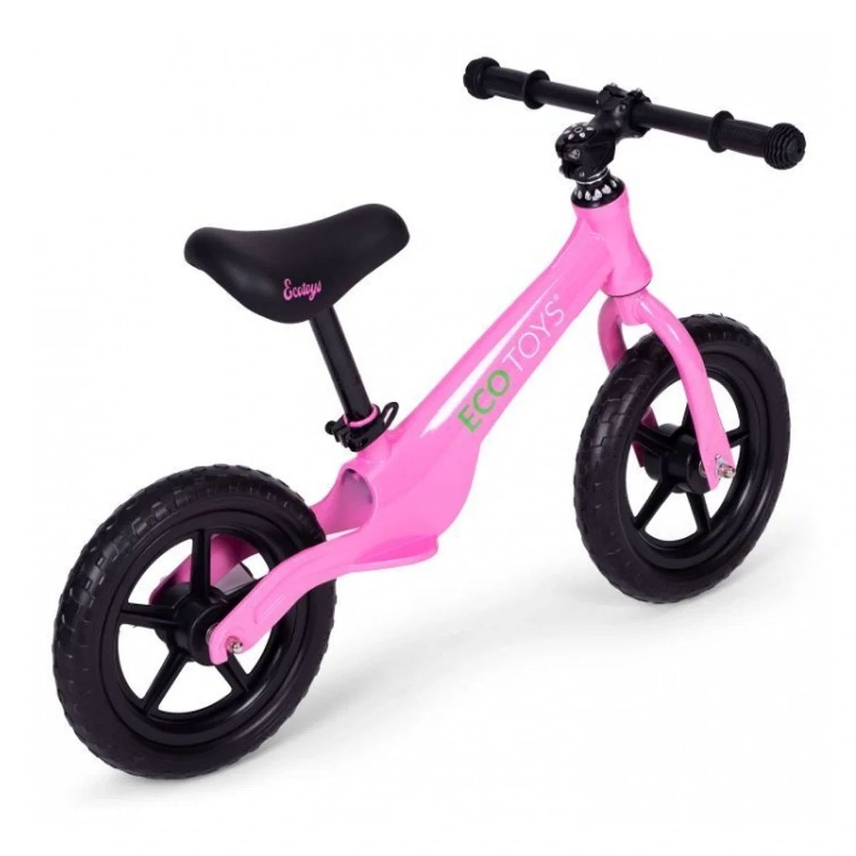 Bicicleta fara pedale cu roti din spuma EVA Ecotoys - Roz 3 ani [3]