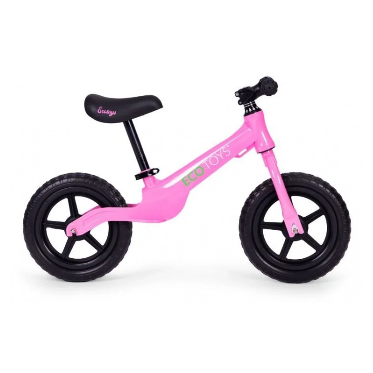 Bicicleta fara pedale cu roti din spuma EVA Ecotoys - Roz 3 ani [2]