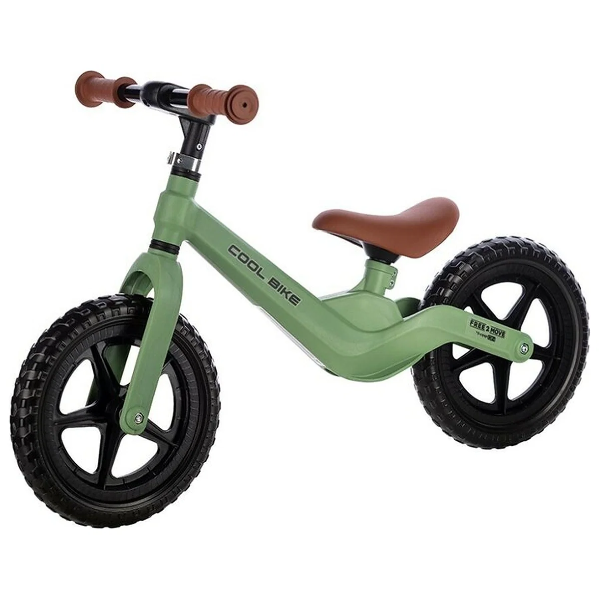 Bicicleta fara pedale, Free2Move, Cool Bike, Cu ghidon si sa reglabile, Roti din EVA, Pana in 30 Kg, Roti 12 inch, 24 luni+, Verde [1]