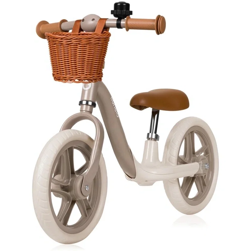 Bicicleta fara pedale, Lionelo, Alex Plus, Usoara, Include cos depozitare si sonerie, 12 inch, Beige Sand 3 ani [1]
