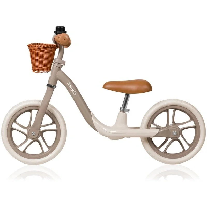 Bicicleta fara pedale, Lionelo, Alex Plus, Usoara, Include cos depozitare si sonerie, 12 inch, Beige Sand 3 ani [4]