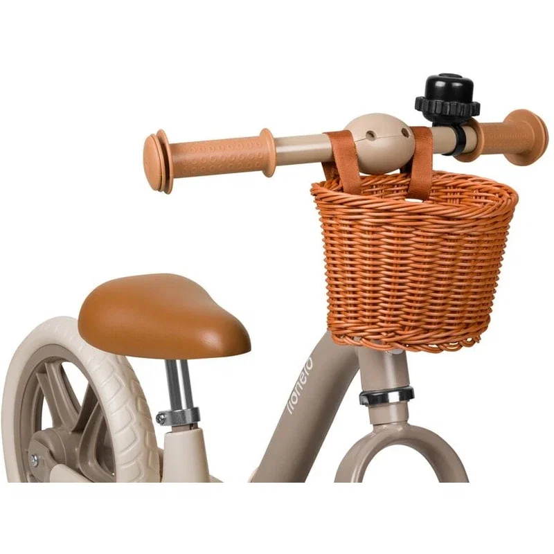 Bicicleta fara pedale, Lionelo, Alex Plus, Usoara, Include cos depozitare si sonerie, 12 inch, Beige Sand 3 ani [7]