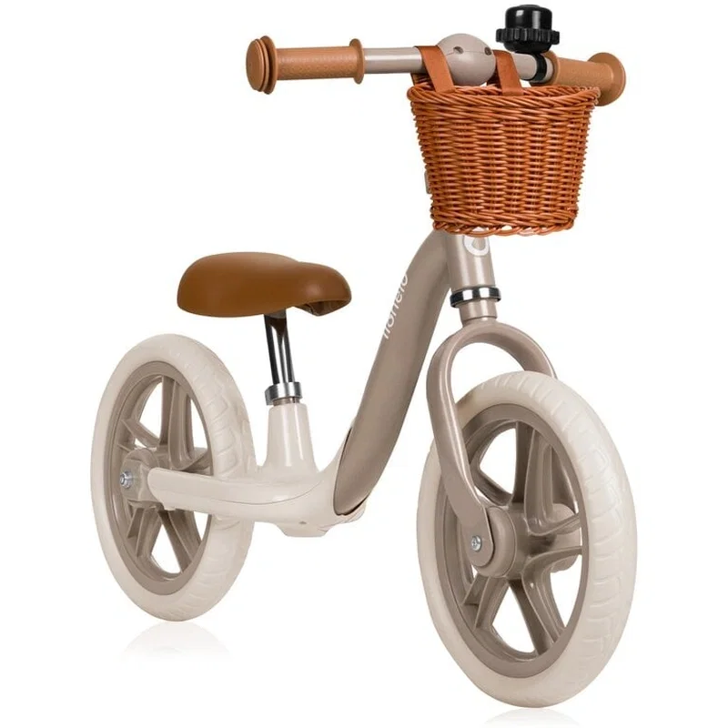 Bicicleta fara pedale, Lionelo, Alex Plus, Usoara, Include cos depozitare si sonerie, 12 inch, Beige Sand 3 ani [2]