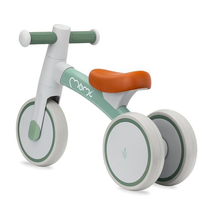 Bicicleta fara pedale Momi Tedi, usoara, stabila, manere anti-alunecare, de la 1 an, sustine pana la 25 kg - Green [3]
