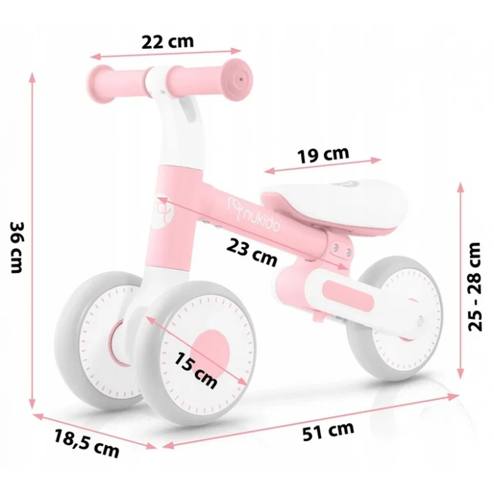 Bicicleta fara pedale , roti EVA, Nukido - Roz 1 an+ [9]