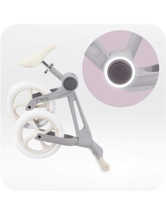 Bicicleta fara pedale, pliabila, Momi Noru, 2 ani+, 12”, sezut reglabil - Gri [6]